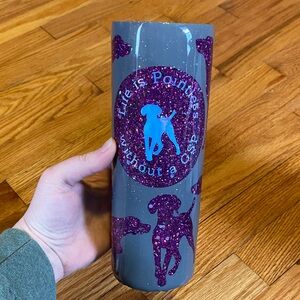 Gray and Purple German Pointer Tumbler